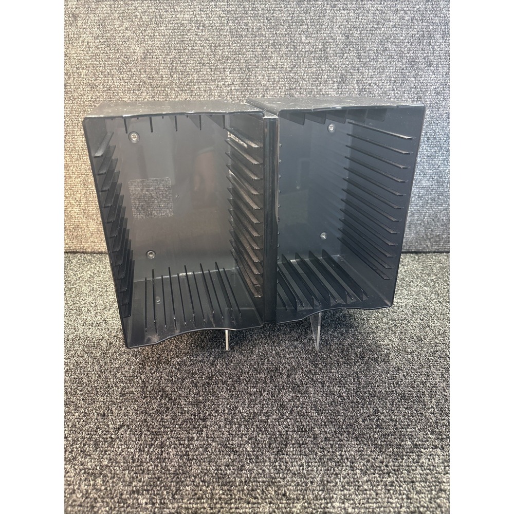 Vtg~Black ~30 CD/DVD Storage Disc Wall Mountable Holder Rack Atlantic